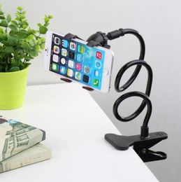 Cell Phone Mounts Holders Universal Lazy Mobile Gooseneck Stand Holder Stents Flexible Bed Desk Table Clip Bracket For Arm5045527