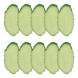 Party Decoration Simulated Cucumber Slices Fake Vegetable Model Display Tool Supplies 10PCS/Pack