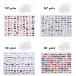 Stud Earrings 100 Pairs Statement For Women Girls Fun Acrylic Fashion Resin Jewelry Set Sensitive Ears 40GB