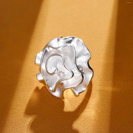 Cluster Rings SA SILVERAGE S925 Sterling Silver Rose Big Flower Band Wedding For Women Fine Jewelry