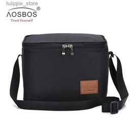 Bento Boxes Aosbos Portable Thermal Lunch Bag for Women Kids Men Shoulder Food Picnic Cooler Boxes bags Insulated Tote Bag Storage Container L240311