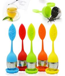 Silicone Handle Tea Infuser Steeper Diffuser With Stainless Steel Strainer And Drip Tray for Herbal Tea8371492