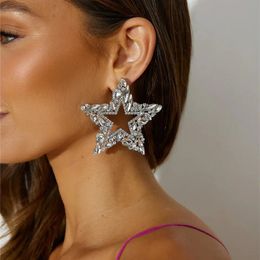 Design Exaggerated Textured Oversized Star Earrings Dinner Jewellery for Women Crystal Accessory 240305