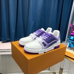 shoes designer Italian handmade customized L1 new purple gradient men's and women's couple casual shoes