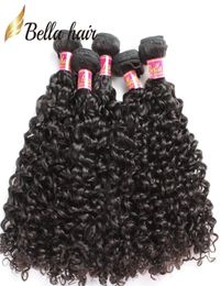 Human Virgin Hair Bundles Extensions Curly Wave Malaysian 100 Unprocessed Hair Weaves Double Weft Natural Black 34PCS BellaHair 8817785