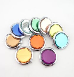 7cm Folding Compact Mirror With Crystal Metal Pocket Mirror For Wedding Gift Portable Home Office Use Makeup Mirror2839660