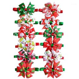 50pcs Cats Dog Christmas Bow Tie Pet Dogs Bowtie Collar Holiday Decoration Acciessories Christmas Grooming Pet Supplies 12colour1226Z