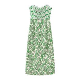 Wholesale Summer Style Dress Womens Tube Top Green Printed