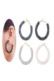 Fashion Jewellery Simple Personality Vintage Exaggerated Hiphop Crystals From Swarovskis Circles Handmade Beaded Crystal Earrings Da5841892