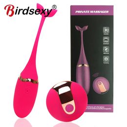 Wireless Remote Control Vibrating Silicone Bullet Egg Vibrators USB Rechargeable Massage Ball Adult Vibratore Sex Toys For Women 240308