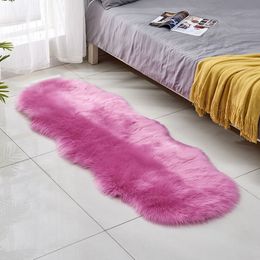 Living Room Plush Floor Rugs Mats Kids Room Faux Fur Area Rug Carpet Solid Fluffy Soft Shaggy Carpet Artificial Sheepskin Hairy T2268b