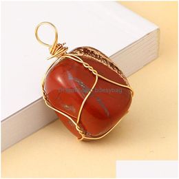 Pendant Necklaces Irregar Natural Crystal Stone Gold Plated For Women Girl Men Party Club Decor Jewelry With Chain Drop Delivery Penda Dhltp