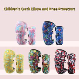 Childrens Crash Elbow And Knee Protectors Set Dance Basketball Soccer Sports Gear Cycling Roller Skating Protective Gear 240227