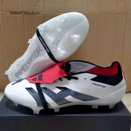 Predator Football Boots Gift Bag Soccer Boots PREDATOR Accuracy+ Elite Tongue FG BOOTS Metal Spikes Football Cleats Mens LACELESS Soft Leather Soccer Shoes 879
