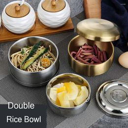 Bowls Korean Kitchen Utensils Container 304 Stainless Steel Steamed Tableware Soup Bowl Double Rice Mixing Cereal