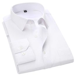 4XL 5XL 6XL 7XL 8XL Large Size Mens Business Casual Long Sleeved Shirt White Blue Black Smart Male Social Dress Shirts For Plus 240226