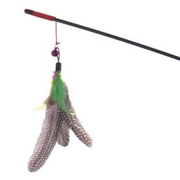 Top quality Pet cat toy Cute Design bird Feather Teaser Wand Plastic Toy for cats Color Multi Products For pet G1116233p