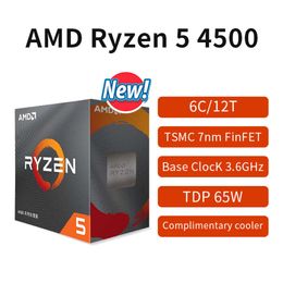 New AMD Ryzen 5 4500 R5 4500 Box CPU Desktop Processor 3.6 GHz 6-Core 12-Thread 7NM L3=8M Socket AM4