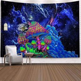 Space Mushroom Forest Castle Tapestry Fairytale Trippy Colourful Dragon Wall Hanging Tapestry for Home Deco Tapestry Mandala LJ2011216a