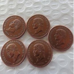 5PCS Lot 1808-1813 Full Set of ITALIAN ST Kingdom Of Napoleon I 1 SOLDO 100% Copper Copy Coins2809