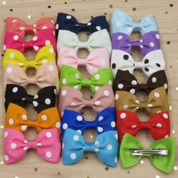 Dog Apparel Supplies Pet Home & Garden dog 20Pcs Grooming Aessories Dot Style Mix Color Ribbon Cat Hair Bows Alloy Clips Cute Head240G