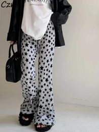 Women's Pants Chic Star Print Wide Leg Women Fashion Loose Leisure Young All-match Soft Autumn Trousers Female Comfortable Ins