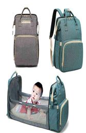 Mommy Diaper Bag Newborn Baby Bed Backpack Crib Bassinet Travel Convenience Send Hooks With Pad H11105239060