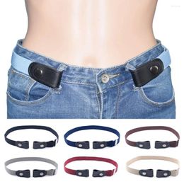 Belts Unisex Adjustable Belt Black Snap Type Buckle-free Waistband