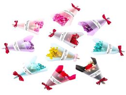 Party Favor Valentines Day wedding Soap Rose Stars Dried Flowers Ins Mini Small Bouquet Take Pictures Pendulum with Hand Gift2623221