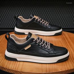 Casual Shoes Fashion Leather For Men 2024 Autumn Flats Black Footwear Brand White Tenis Masculino Office Work Zapatos Casuales