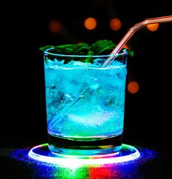 5pcs Led Coaster Cup Holder Mug Stand Novelty Lighting Bar Mat light Table Placemat Party Drink Glass Creative Pad Round Home Deco4889376