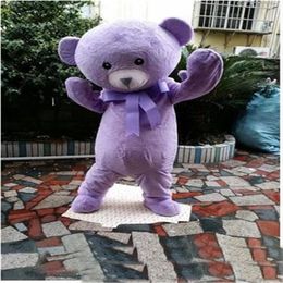 2018 Factory sale hot cakes teddy bear mascot animal costume purple lavender mascot bear clothing adult cartoon mascot for Halloween 267D