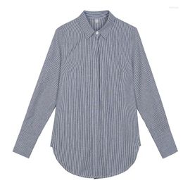 Women's Blouses Fashion Trend Striped Shirt Long Sleeve 2024 Spring Autumn Versatile Slim Fit Korean Bottoming