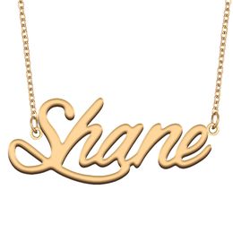 Shane name necklaces pendant Custom Personalized for women girls children best friends Mothers Gifts 18k gold plated Stainless steel