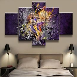 wall painting Canvas Print Basketball player 5 Pieces Pictures Modern Wall Art Painting Home Decorative Modular290s