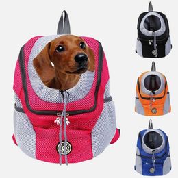 New Double Shoulder Portable Travel Backpack Pet Dog Out Camping Front Bag Mesh Backpack Outdoor Pet Dog Carrier Bag302J