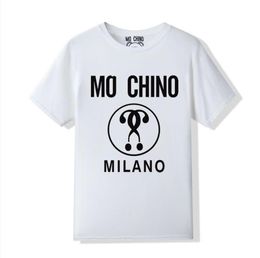 Magliette e camicette da donna T-shirt estiva nuova che affolla le maniche corte allentate del ricamo della lettera dell'orso del fumetto tridimensionale per uomini e donne