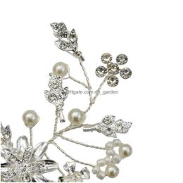 Hair Jewellery Simated Pearl Handmade Comb Headpiece With Copper Wire And Alloy Flower Style Bridal Gifts Drop Delivery Hairje Dhgarden Dh2Jy