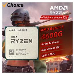 AMD Ryzen 5 4600G CPU 100% Brand New Processor Socket AM4 6-Core 12-Thread Up to 4.2GHz 65W Desktop CPU for PC Gamer