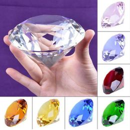 Huge 100mm Crystal Glass Diamond Paperweight Quartz Crafts Home Decor Fengshui Ornaments Birthday Wedding Party Souvenir Gifts Q05245O