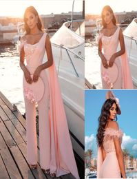 Stylish Sequined Jumpsuit Prom Dresses One Shoulder Neck Feathers Evening Gowns With Pants Custom Made Formal Dress9164186