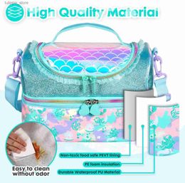 Bento Boxes Portable Lunch Bag Thermal Insulated Lunch Box Tote Cooler Handbag Waterproof Backpack Bento Pouch Company Food Storage Bag L240311