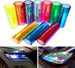 Car Lamp Film Headlight Taillight Stickers Vinyl Decales Sheet Transparent Sticker 3060CM Auto Styling Headlamp Fog Light Multico3434013