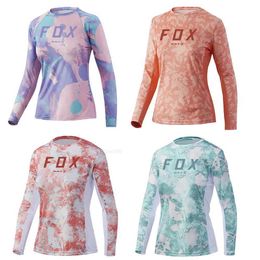 Womens Jersey BAT FOX Downhill Jersey Long Sleeve Mountain Bike Shirt Quick Dry Camiseta Motocross Jersey MTB Clothing