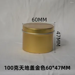 Storage Bottles 100g 60mm 47mm Empty Aluminium Candles Gold Case Cosmetic Face Mask Container Decorations Refillable Bottle Hand Cream Jar