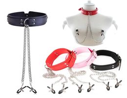 Adult Metal Nipple Clamp BDSM Clitor Chain Bondage Neck Collar Sexy Handcuffs Bdsm Kit Sex Games Erotic Accessories For Couples7710270
