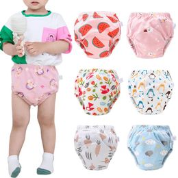 Baby Reusable Diapers Panties Potty Training Pants For Children Ecological Cloth Diaper Washable Toilet Toddler Kid Cotton Nappy 240328