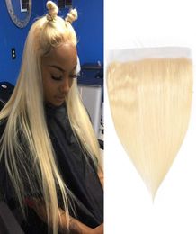 Indian 9A Lace Frontal Ear To Ear 13X4 Frontals Silky Straight With Baby Hair Products Top Closure 613 Blonde4838986