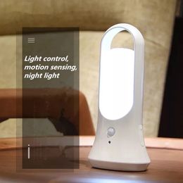 USB charging with motion sensor and illuminated night light portable magnet to absorb smart flashlight table lamp function 240228