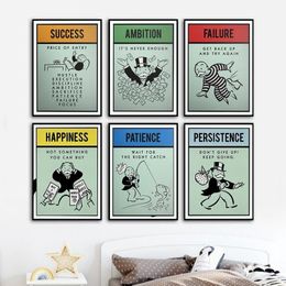 Alec Monopolies Inspiration Success Ambition Patience Canvas Poster Wall Art for Living Room Home Decor no Frame2203